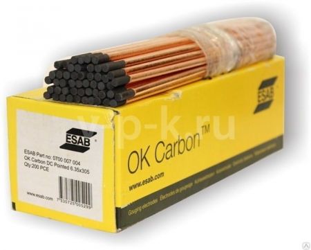 Электрод угольный ф 8,0 мм ESAB OK Carbon (8х305)